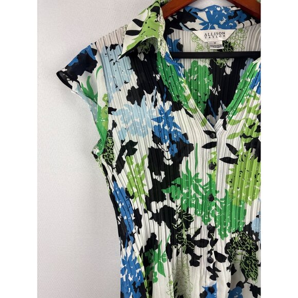 Women’s Allison Taylor Size Medium Multi Color Button Up Blouse - Picture 3 of 5